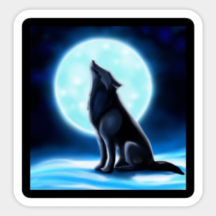 Wolf moon Sticker
